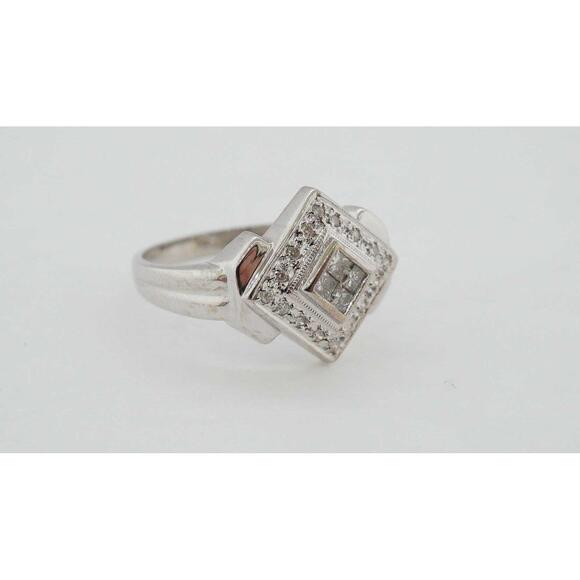 Estate Sale 14k White Gold Diamond Ring Size 9.50 0.48 TCW Vintage Style